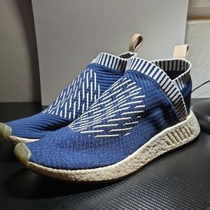Adidas Blue and White Slip-On Sneakers